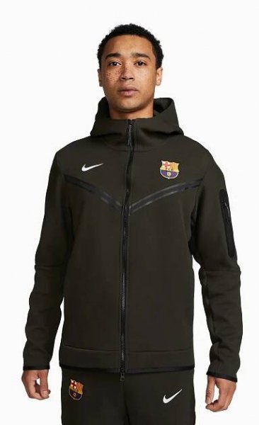 Mikina Nike FC Barcelona 23/24 Tech Fleece Windrunner FZ - Zelená