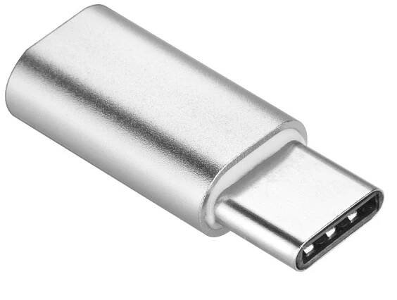 Adaptér s konektorem MICRO USB/USB-C stříbrný, 54500902 - zvětšit obrázek