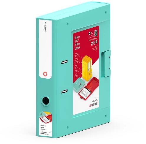 MOXOM - Plastový pořadač A4 - NewBinder - široký 70 mm - tyrkysový