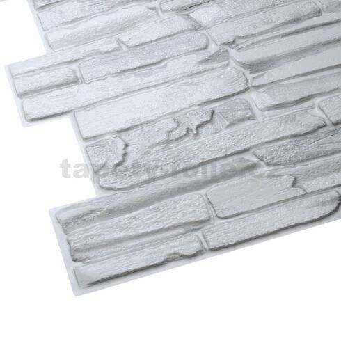 Obkladové panely 3D PVC rozměr 980 x 500 mm kámen světle šedý | tapety-folie.cz
