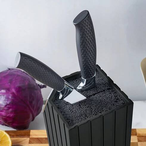 BLOK NA NOŽE KUCHYŇSKÝ STOJAN UNIVERZÁLNÍ ORGANIZÉR TYČINKY 22 CM ČERNÁ Kód výrobce APP_MP-6074