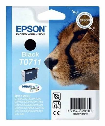 Inkoustová náplň Epson T0711, 7,4 ml - černá