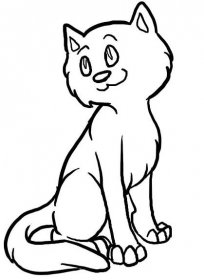 Krásná kreslená kočka omalovánka
