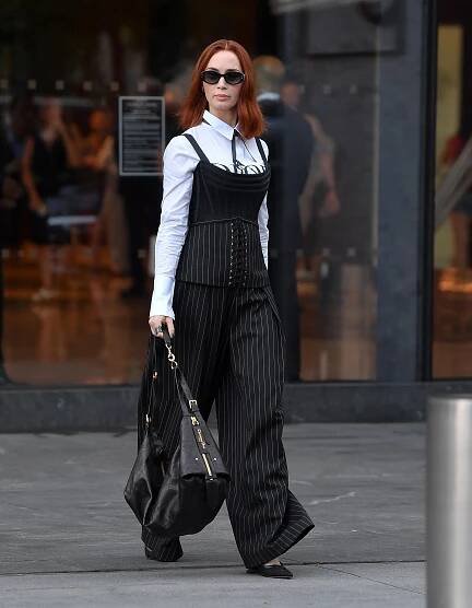 Emily Blunt films "The Devil Wears Prada 2" in NYC