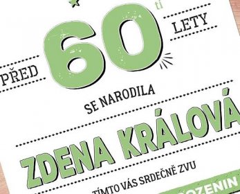 Pozvánka na oslavu 60 - text upravím na vaše přání | Lepilova.cz