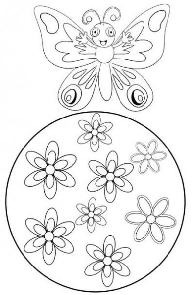 an easter egg decorated with flowers and a butterfly on the top, coloring pages for kids