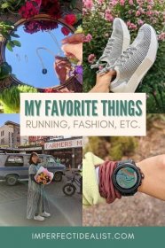 Pinterest pin that reads "My favorite things: running, fashion, etc"