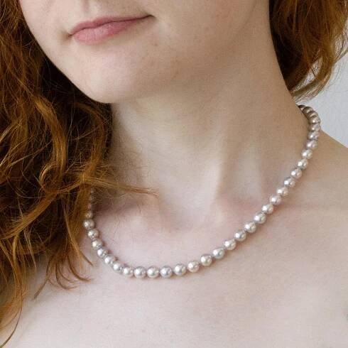 Fine Silver Akoya Pearl Necklace