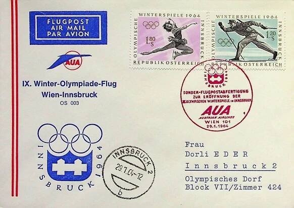 Pamětní obálka Rakousko olympiáda 1964 - Sběratelství