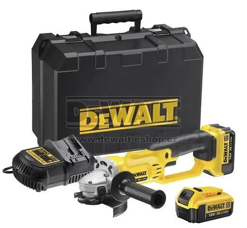 Aku úhlová bruska DeWALT DCG412M2 (125), 18V XR, 2x aku Li-Ion / 4,0 Ah
