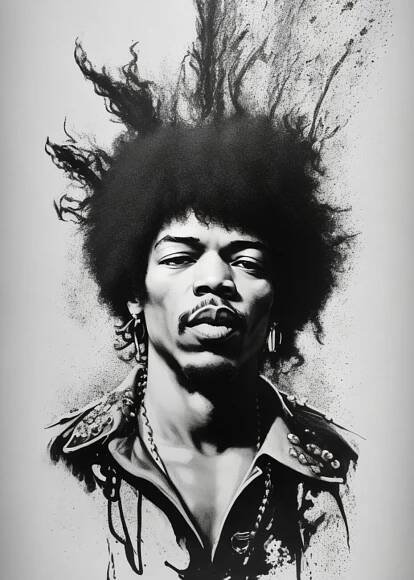 Fotografie Jimi Hendrix Splash
