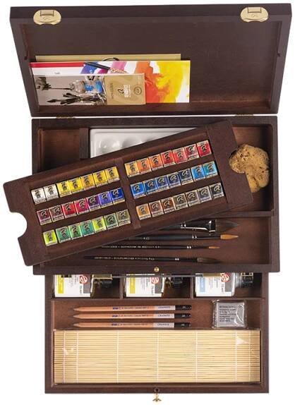 Akvarelové barvy REMBRANDT - Master box 42 kalíšků