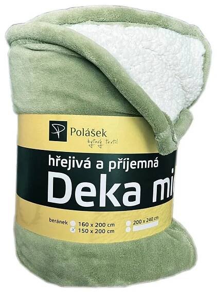 deka Polášek Deka s beránkem - Olivová | 150 x 200 cm