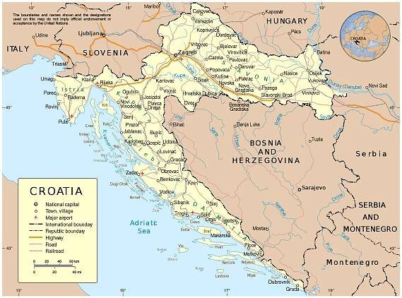 Mapa Chorvatska | CK Mundo