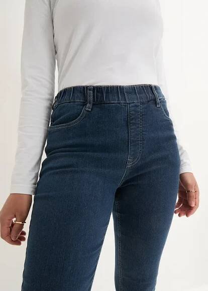 bonprix Jegíny High Waist, pohodlný pas Modrá