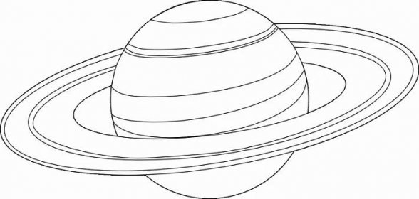 Omalovánka, obrázek Saturn - Vesmír - k vytisknutí, pro děti k vybarvení zdarma, online ke stažení a vytištění