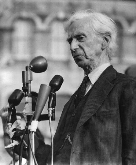 Philosopher Bertrand Russell, leader of the Committee of 100