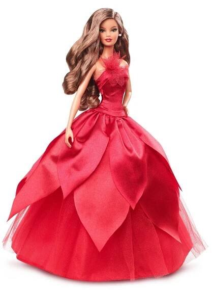 Mattel Barbie Vánoční panenka černovláska