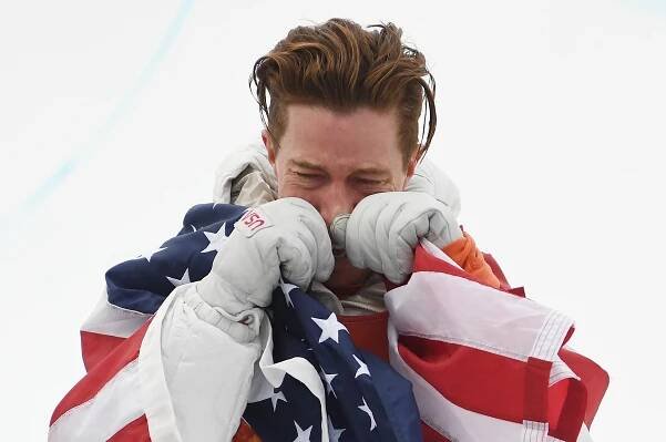 White breaks out into tears after winning the halfpipe at the 2018 Winter Olympics in South Korea. White trailed Japan's Ayumu Hirano going into his last run — the final run of the entire competition. But with all the pressure on him, White came through with a near-perfect score of 98.50.  It was his third gold in four Olympics.