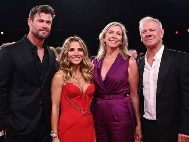 Chris Hemsworth, Elsa Pataky, Leonie Hemsworth and Craig Hemsworth attend the 2022 AACTA Awards 
