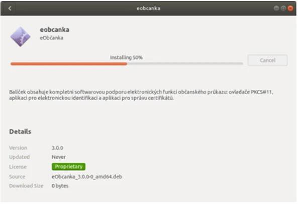 Změna adresáře pro instalaci aplikací eObčanka