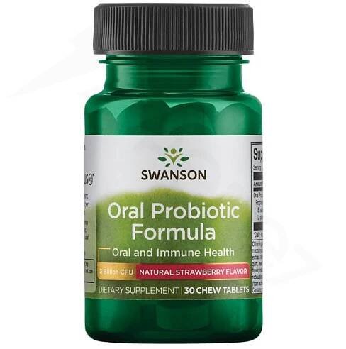 Swanson Oral Probiotic Jahoda 30 tablet