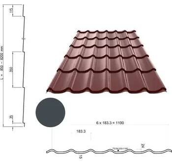 Ruukki Taškové tabule 40 Monterrey antracit 1 m2 od 441 Kč - Heureka.cz
