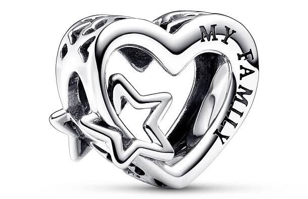 Pandora 792829C00 - Charm Openwork Family Heart & Star - Bedel