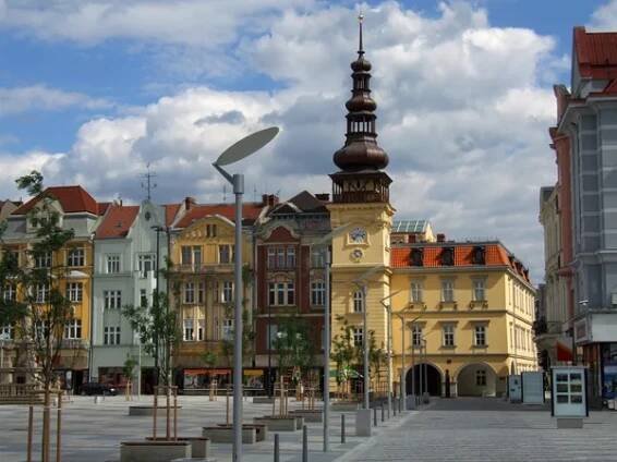 Stará radnice na Masarykově náměstí v Ostravě, dnešní Budova muzea Ostrava — Stock obrázek