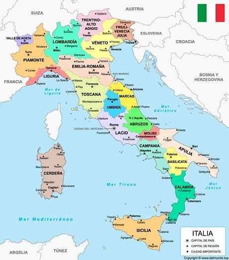 Mapa de Italia
