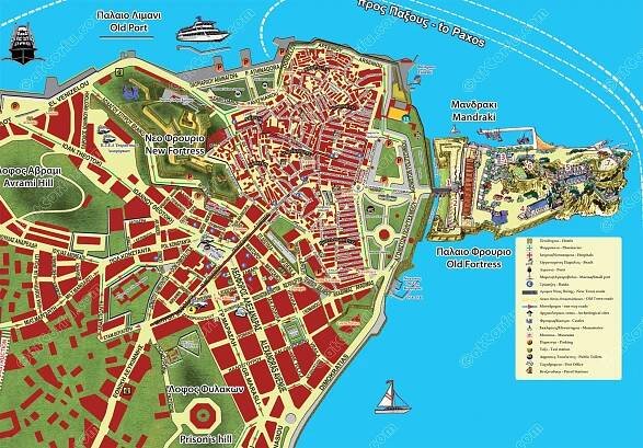Corfu Old Town Walking Map - AtCorfu