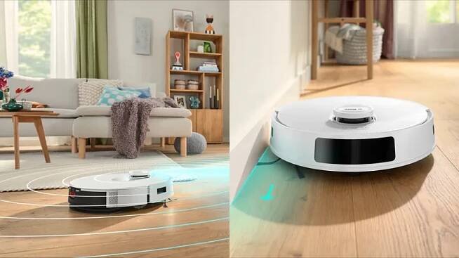 Robotický vysavač Spotless BCRC1W uklízející obývací prostor