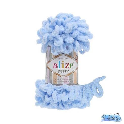 Pletací příze Alize PUFFY sv.modrá č.183