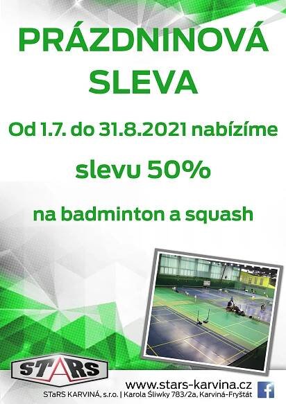 Prázdninové slevy na tenisové hale | Novinka | STaRS Karviná, s.r.o. - Váš partner pro volný čas
