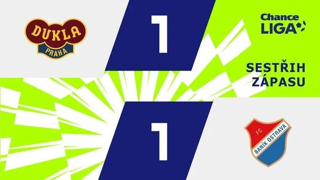 SESTŘIH: Dukla – Baník 1:1. Ostravští dál čekají na výhru, Hapalovo vyloučení i Rigova paráda