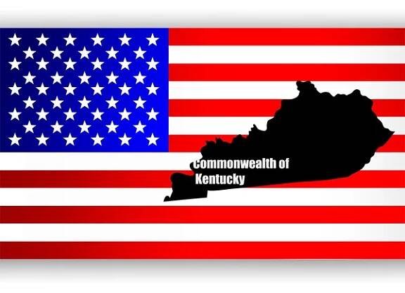 Mapa z amerického státu kentucky — Ilustrace