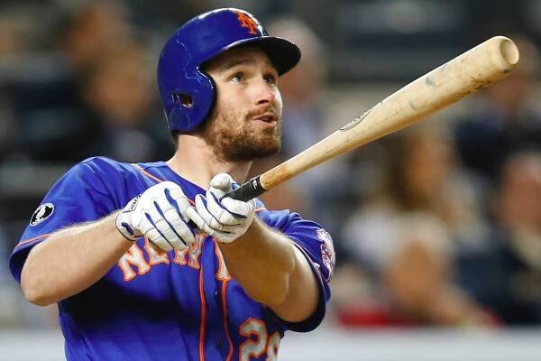 Daniel Murphy watches his three-run homer in a hard-to-watch 12-7 Mets win over the Yankees on Tuesday night in The Bronx.