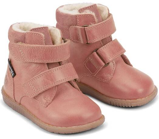 Bundgaard dětské zimní kožené boty zateplené ovčí vlnou - Rabbit Strap BG303069G-724 Old Rose