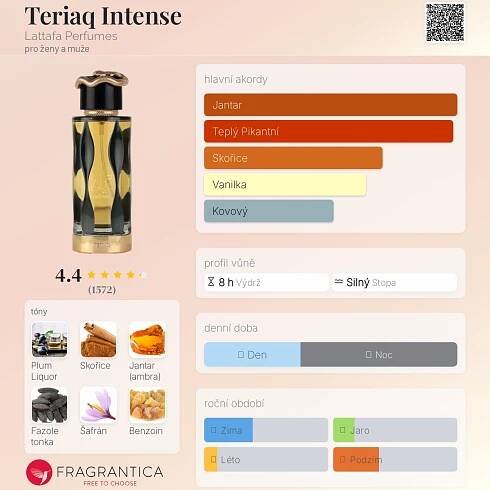 Teriaq Intense Lattafa Perfumes pro ženy a muže
