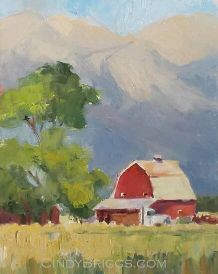 Jackson Barn Cindy Briggs Art Watercolor Painting