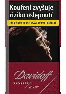 Kartonové balení tvrdá krabička cigarety s filtrem Davidoff Classic kolek R 175 Kč 10x20 ks