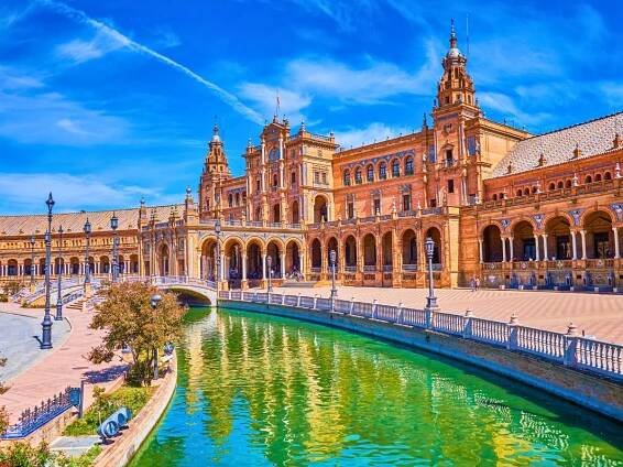 Plaza de Espana in Seville Spain in Winter