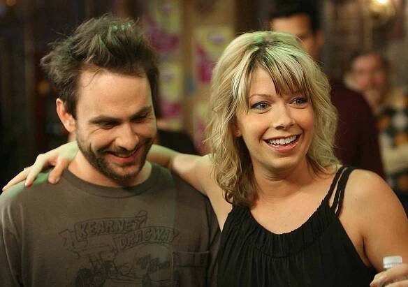 Charlie Day (L) and Mary Elizabeth Ellis perform a dance scene on the set of 