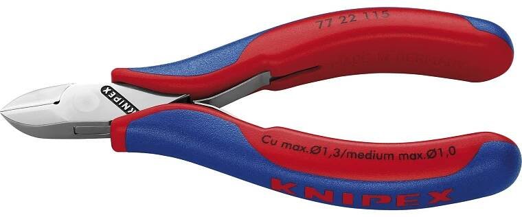 Knipex boční kul. štípací kleště pro elektr. 7722 DIN 9654 malá fazeta,D115mm