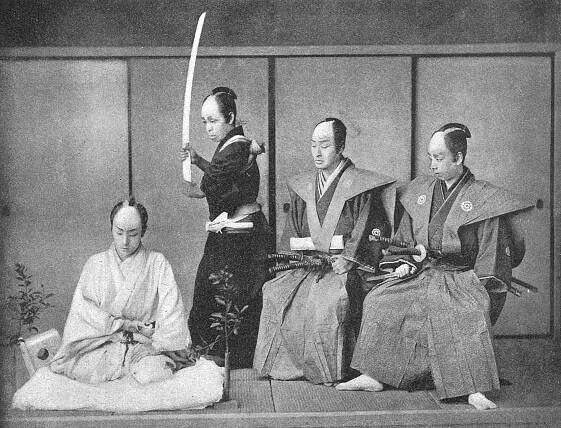 Japonská rituální sebevražda harakiri neboli seppuku