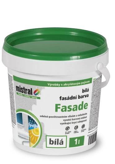 Barva fasádní MISTRAL Fasade Akrylát bílá/ 1 l