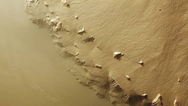 At the foot of the Red Planet’s giant volcano