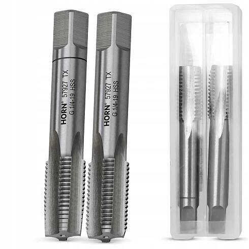 TRUBKOVÉ ZÁVITNÍKY 1/4'' - 19 PALCOVÝ ZÁVIT HSS DIN5157 VÁLCOVÁ sada 2 ks