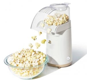 Beautiful 16 Cup Hot Air Electric Popcorn Maker, White Icing by Drew Barrymore