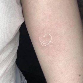 White Ink Tattoo Heart